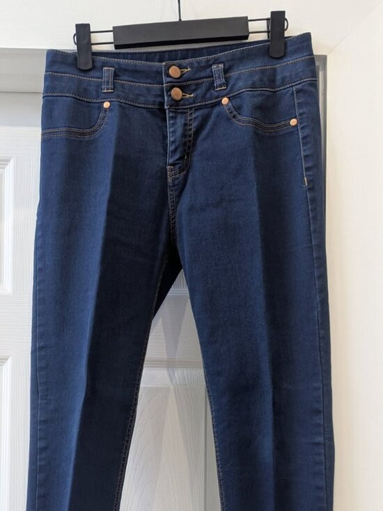Tinseltown Pants - Tinseltown Women's Dark Wash Skinny Jeans Size 7 Stretch Denim